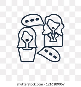 Conversation vector outline icon isolated on transparent background, high quality linear Conversation transparency concept can be used web and mobile