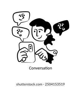 Conversación Vector estilo de contorno Diseño Vector Ilustración de stock. 