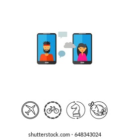 Conversation via Mobile Phones Icon