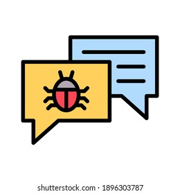 Conversation, virus, infected icon vector image. Can also be used for cyber security. Suitable for use on web apps, mobile apps and print media.