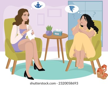 conversación de las mujeres con un psicólogo, resolución de problemas