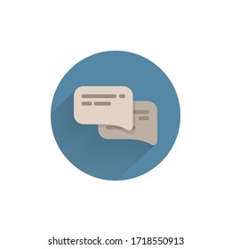 conversational bubble colorful flat icon with long shadow. dialog flat icon