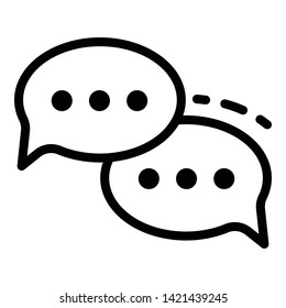 Conversational bubbles icon. Outline conversational bubbles vector icon for web design isolated on white background