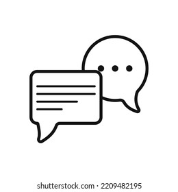 Conversational bubbles web chat icon. Social media text communication symbol with speech dialogs and vector comments