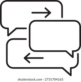 Troca de conversações isolada sobre fundo branco, ilustração