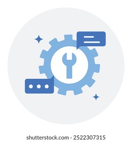 Conversational Flow Management Icon. Representing AI Conversation Handling. System Dialogue Management. Conversational AI Workflow. User Interaction Flow. Vector Editable icon.