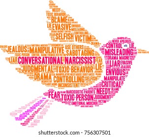 Conversational Narcissist Word Cloud On A White Background. 