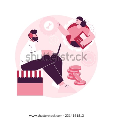 Conversational sales abstract concept vector illustration. Conversational marketing, real-time chatbot sale, dialogue-driven online tool, engage customer, make purchase decision abstract metaphor.