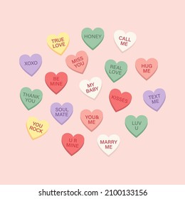 Conversational speech bubbles. Sweetheart cookies. Valentines day. Vector