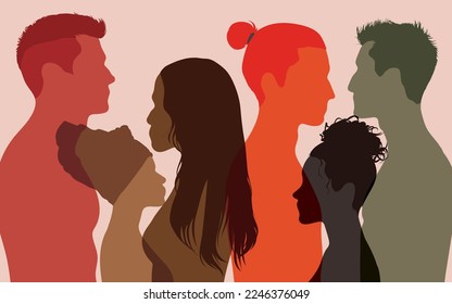 Conversaciones entre personas de diferentes culturas. Personas comunicándose e interactuando. 