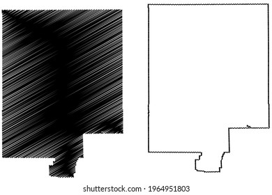 Converse County, State of Wyoming (U.S. county, United States of America, US) map vector illustration, scribble sketch Converse map