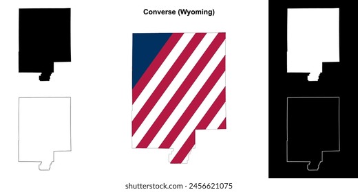 Converse County (Wyoming) outline map set