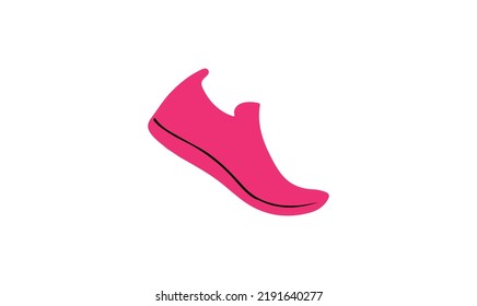 Vector de zapatos inverso, puede ser usado para logos, íconos, etc. zapatos de zapatillas. Ilustración de hipster vector dibujado a mano para logo, afiche, postal, folleto de moda, volante. 
