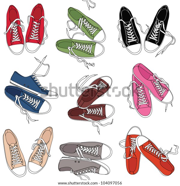 Converse Shoes Pattern Stock Vector (Royalty Free) 104097056 Converse Shoes Pattern Stock Vector (Royalty Free) 104097056