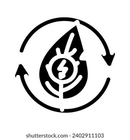conversion biomass energy glyph icon vector. conversion biomass energy sign. isolated symbol illustration