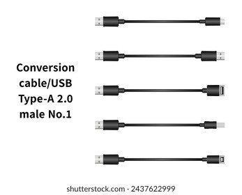 KonvertierungskabelUSB Typ-A 2.0 Stecker Nr.1 Illustrationssatz.