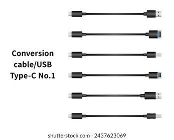 Conversion cableUSB Type-C No.1 illustration set.