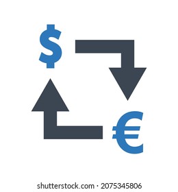 Icono de cambio de moneda de conversión.(ilustración vectorial)