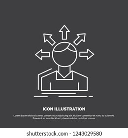 conversion difference, diversity, options, structure, user transition Icon. Line vector symbol for UI and UX, website or mobile application