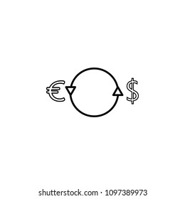 conversion of the dollar into euros line icon. Element of bankig icon for mobile concept and web apps. Thin line conversion of the dollar into euros icon can be used for web and mobile