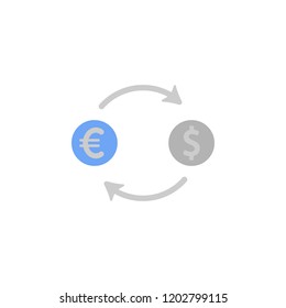 Conversion, exchange, currency, money, trade two color blue and gray icon