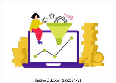 Conversion factor. Vector simple color flat illustration.