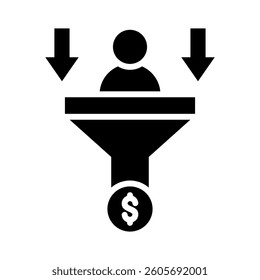 Conversion Funnel Icon Element for Design