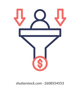 Conversion Funnel Icon Element for Design
