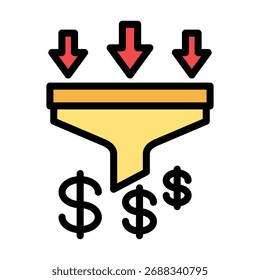 Conversion Funnel Icon Element For Design