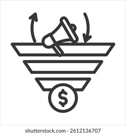 Conversion Funnel Icon Vector Illustration Outline