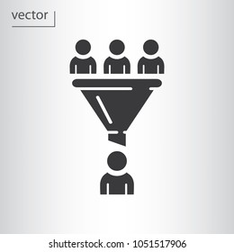 Conversion funnel with people icon - vector illustration EPS 10, flat design icon