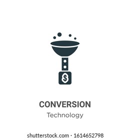 Conversion glyph icon vector on white background. Flat vector conversion icon symbol sign from modern technology collection for mobile concept and web apps design.
