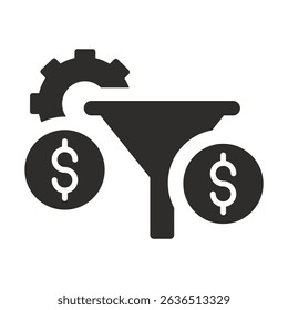 conversion icon, sales group symbol, flat vector illustration on white background