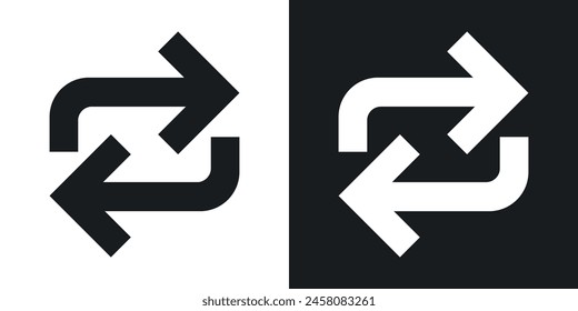 Konvertierungssymbol gesetzt. Data Swap-Vektorgrafik-Symbol.