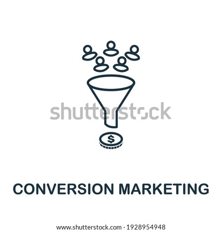 Conversion Marketing icon vector illustration. Creative sign from seo and development icons collection. Filled flat Conversion Marketing icon for computer and mobile. Symbol, logo vector graphics.