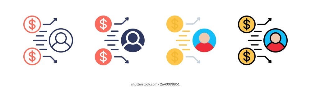 Conversion Multi Style Icon Set Vector