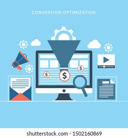 Conversion Optimization Concept flat Design