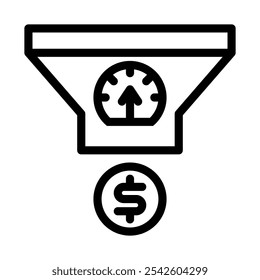 Estilo de linha do ícone de otimização de conversão transparente