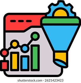 Ícone de otimização de conversão Ilustração de vetor de cores lineares