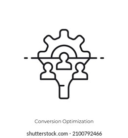 Conversion Optimization icon. Outline style icon design isolated on white background