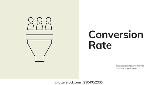 Conversion Rate Banner on Green and White Background. Stylish Conversion Banner with Black Text and Icon for Business and Marketing