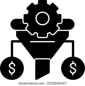Conversion Rate Glyph Vector Icon Design