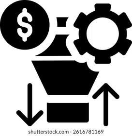 Conversion Rate Glyph Vector Icon Design
