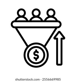 conversion rate icon line vector illustration on white background.