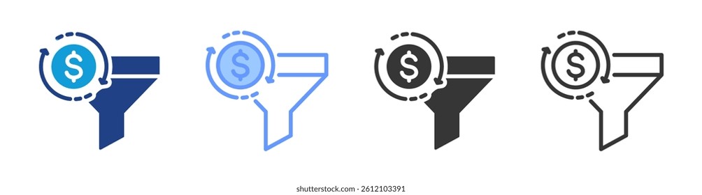Conversion Rate icon set multiple style collection