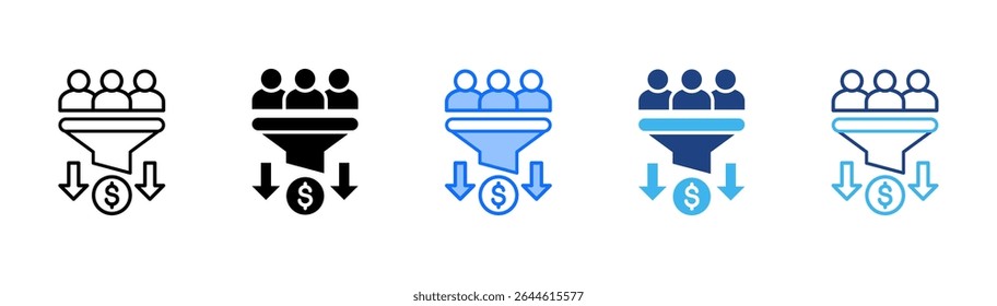 Conversion Rate icon set multiple style collection