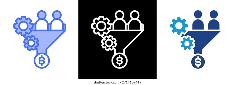 Icono de tasa de conversión triplestyle Ilustración vectorial