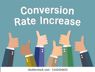 Conversion rate increase. The concept of the company's success.
