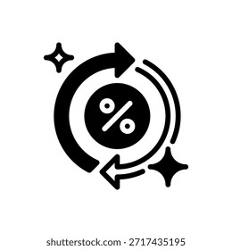 Icono de línea de tasa de conversión, símbolo de esquema para el seguimiento del rendimiento, métricas de ventas, eficiencia de marketing, análisis de crecimiento y medición del ROI. Icono de signo de Vector.