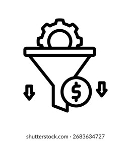 Conversion Rate line icon , vector, pixel perfect, illustrator file 